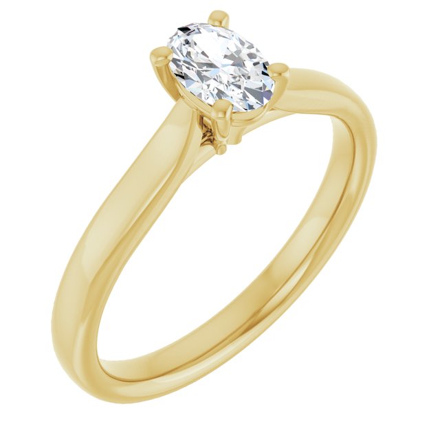 oval-18K Yellow gold