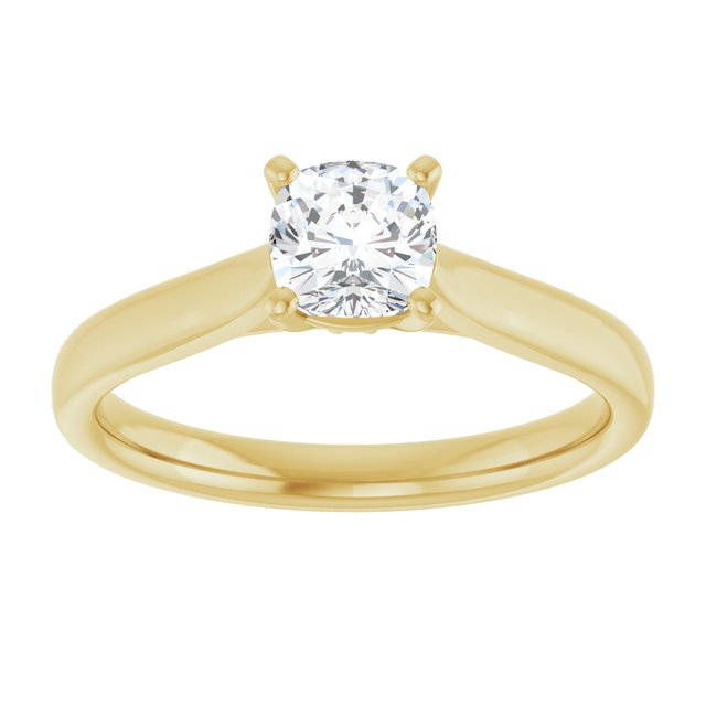 cushion-14K Yellow gold