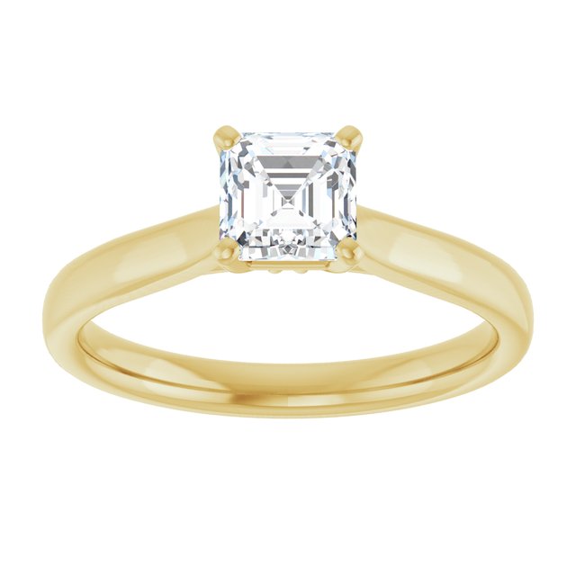 asscher-14K Yellow gold