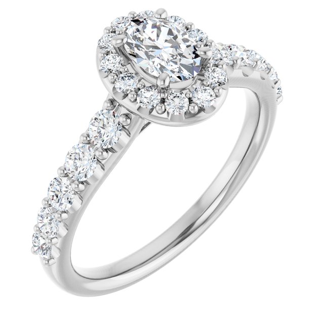 oval-14K White gold