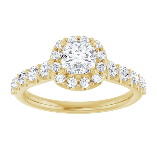 cushion-14K Yellow gold
