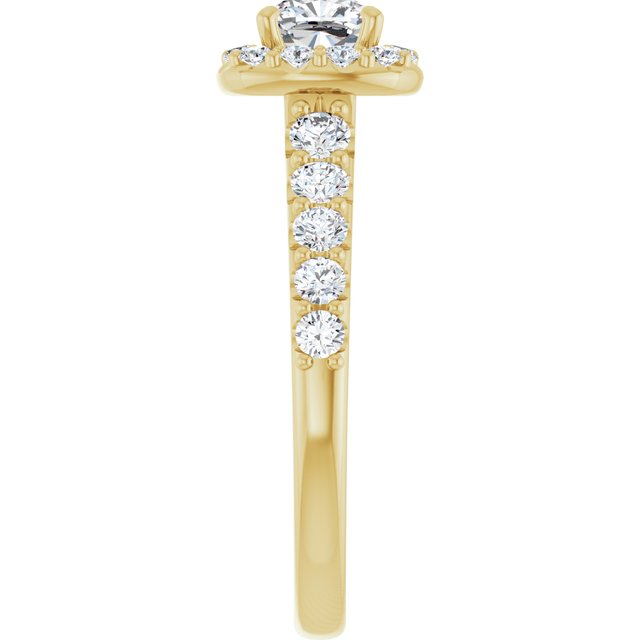 cushion-14K Yellow gold