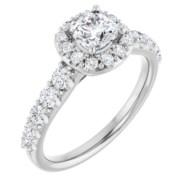cushion-14K White gold
