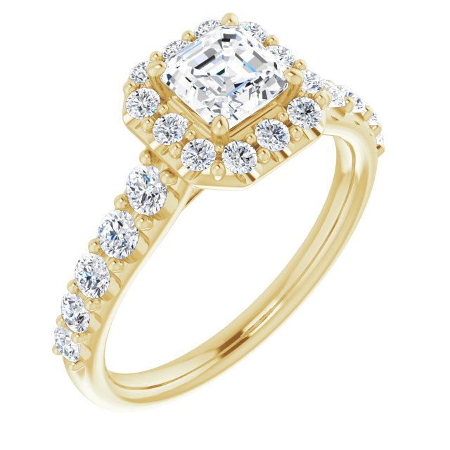 asscher-10K Yellow gold