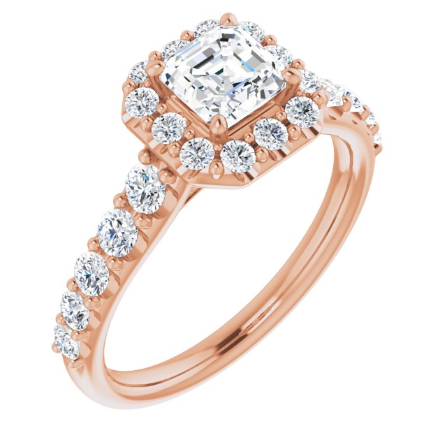 asscher-14K Rose gold