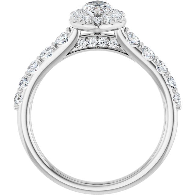 marquise-10K White gold