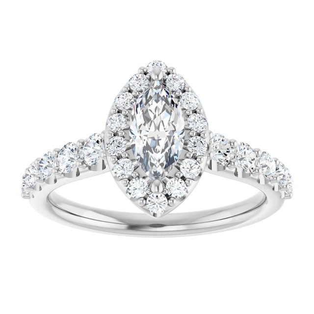 marquise-10K White gold
