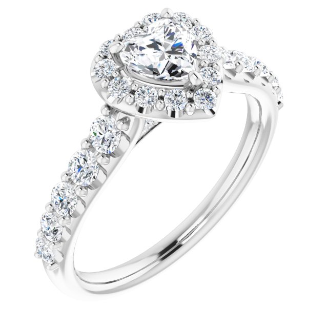 heart-14K White gold