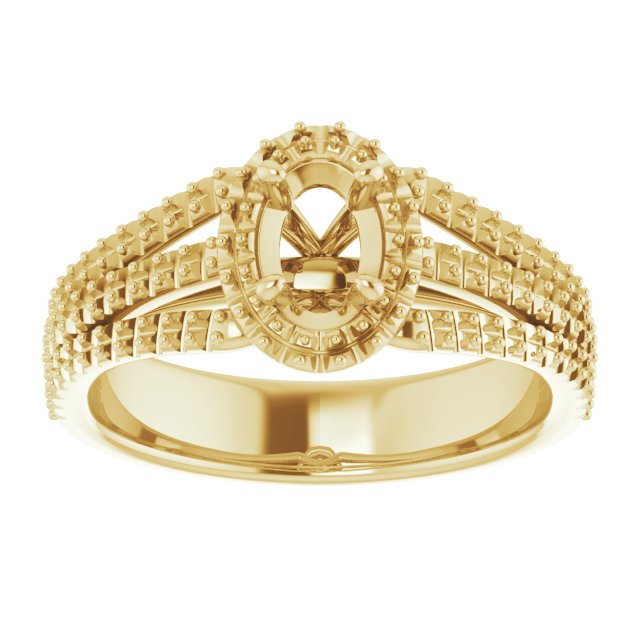 oval-10K Yellow gold