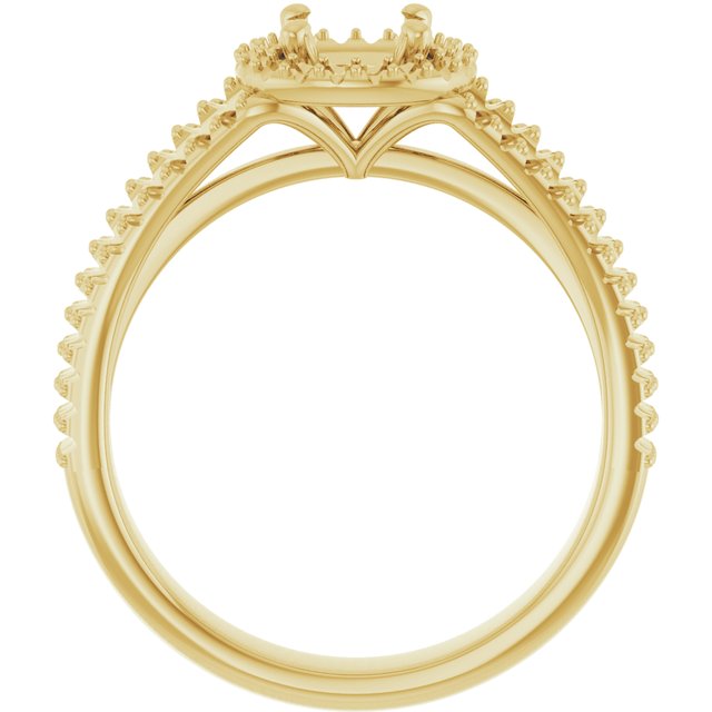 cushion-14K Yellow gold