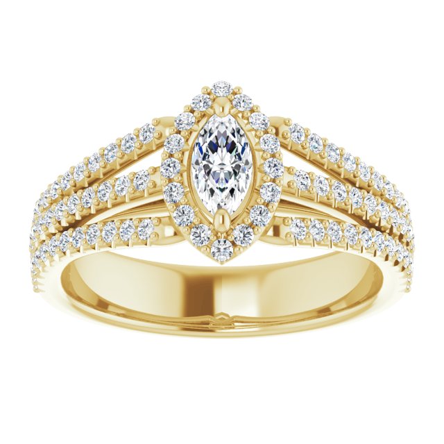 marquise-14K Yellow gold