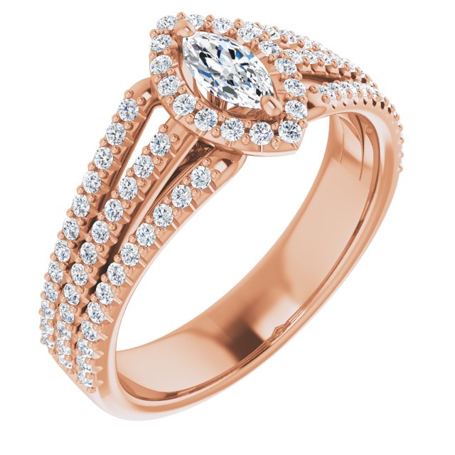 marquise-18K Rose gold