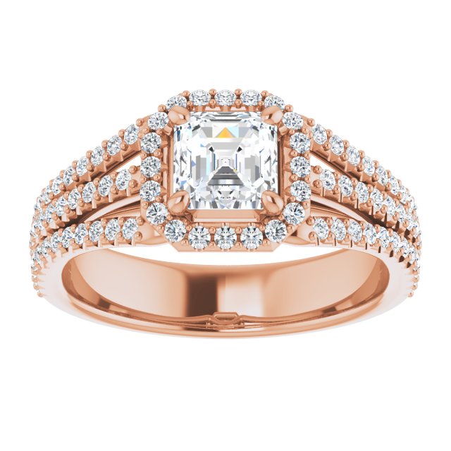asscher-18K Rose gold