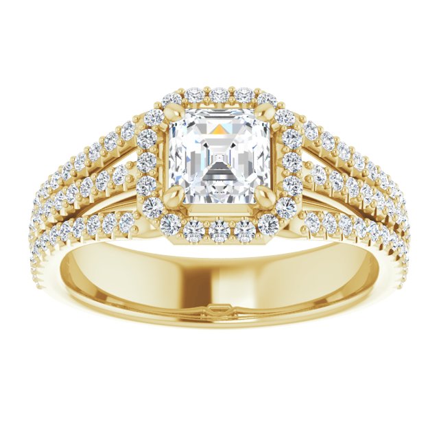 asscher-10K Yellow gold