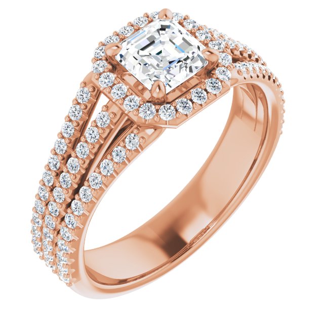 asscher-10K Rose gold