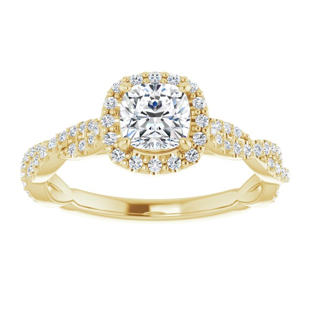 cushion-14K Yellow gold