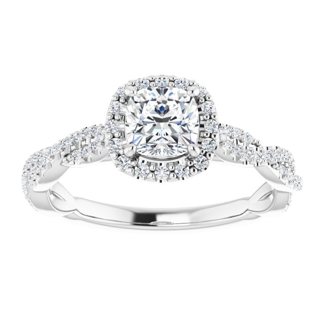 cushion-18K White gold