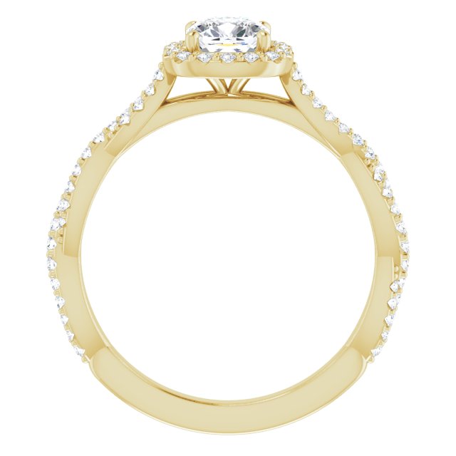 cushion-14K Yellow gold