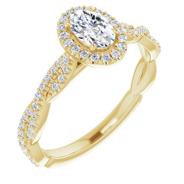 oval-10K Yellow gold