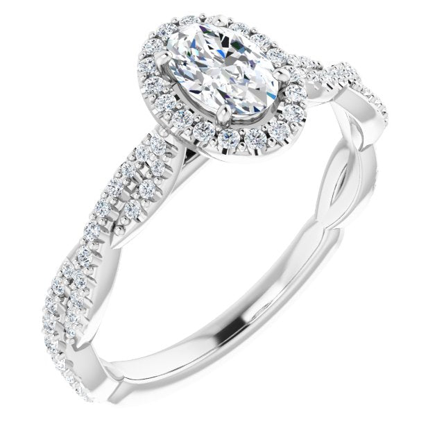 oval-14K White gold
