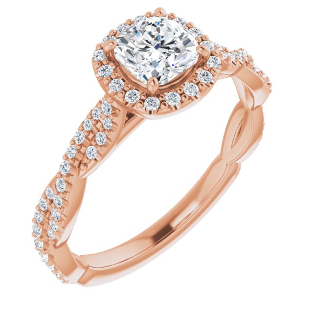 cushion-18K Rose gold
