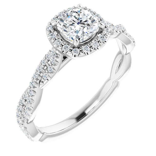 cushion-10K White gold
