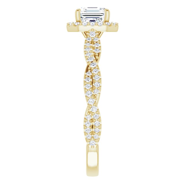 asscher-10K Yellow gold