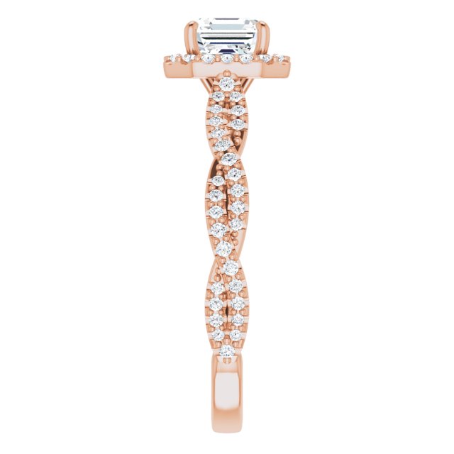 asscher-10K Rose gold