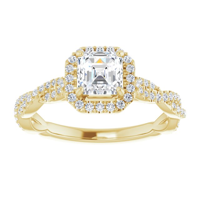 asscher-14K Yellow gold