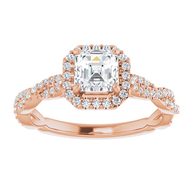 asscher-10K Rose gold