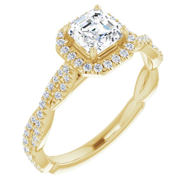asscher-14K Yellow gold