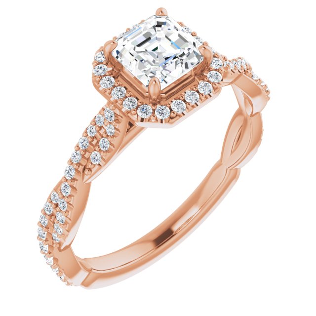 asscher-10K Rose gold