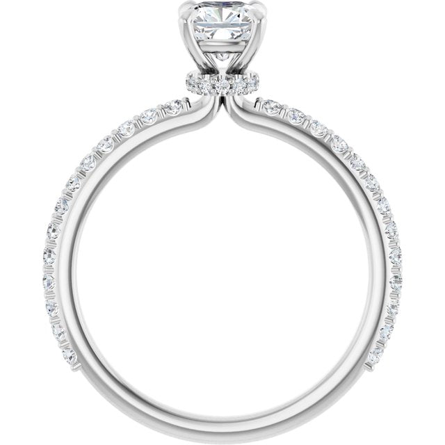 cushion-14K White gold