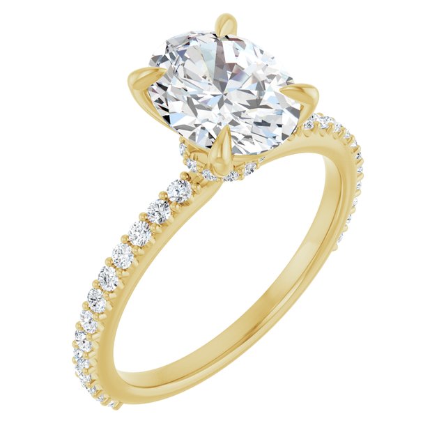 oval-10K Yellow gold