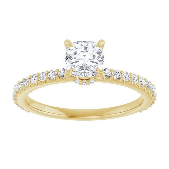 cushion-14K Yellow gold
