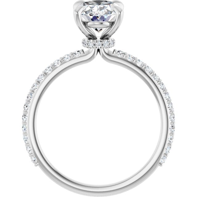 oval-14K White gold