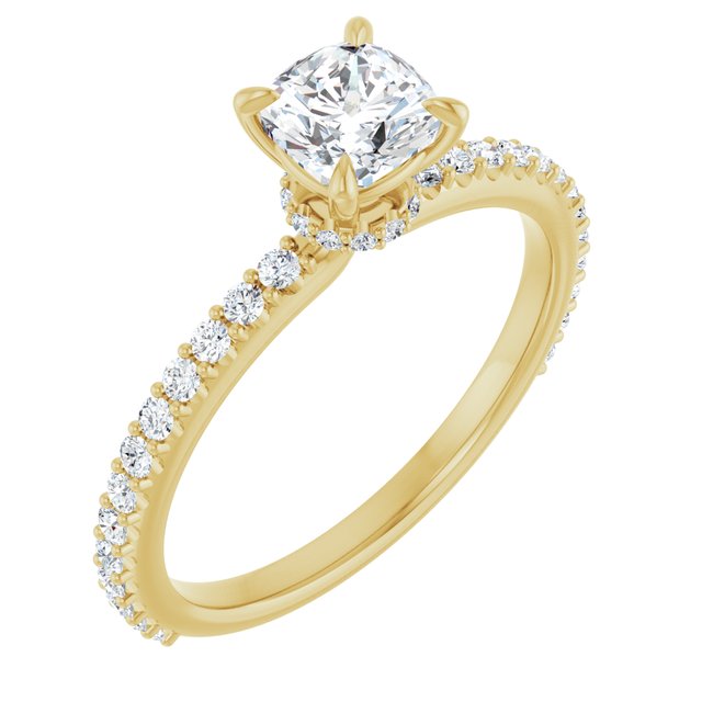 cushion-18K Yellow gold
