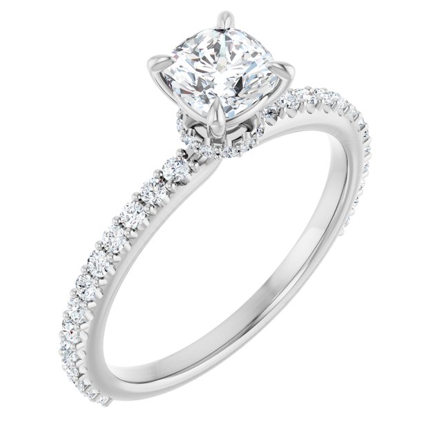 cushion-14K White gold