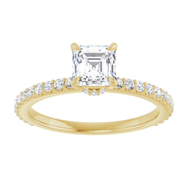 asscher-14K Yellow gold