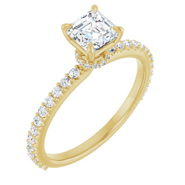asscher-10K Yellow gold