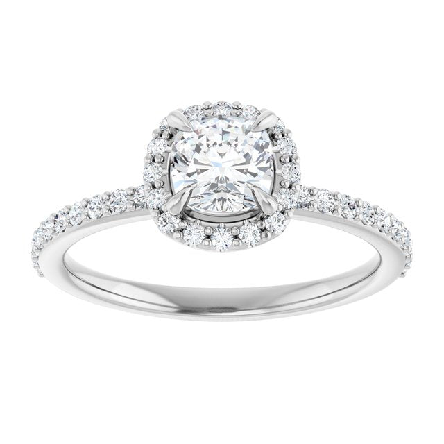 cushion-14K White gold