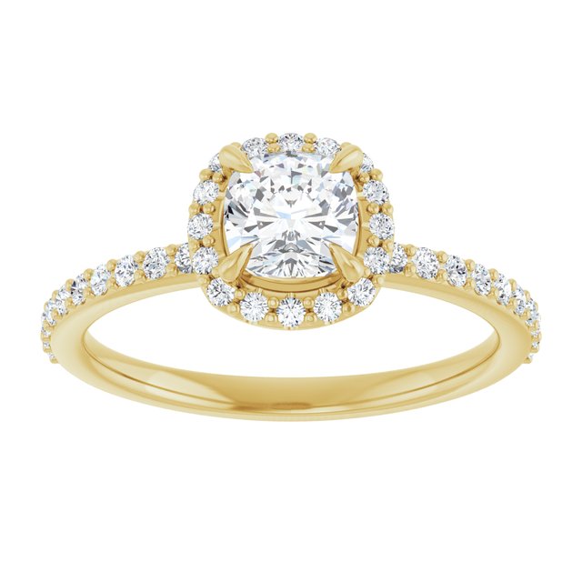 cushion-14K Yellow gold