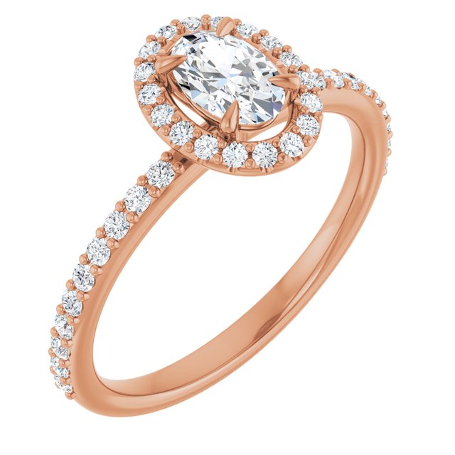 oval-14K Rose gold