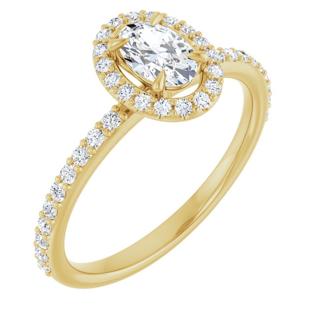 oval-10K Yellow gold