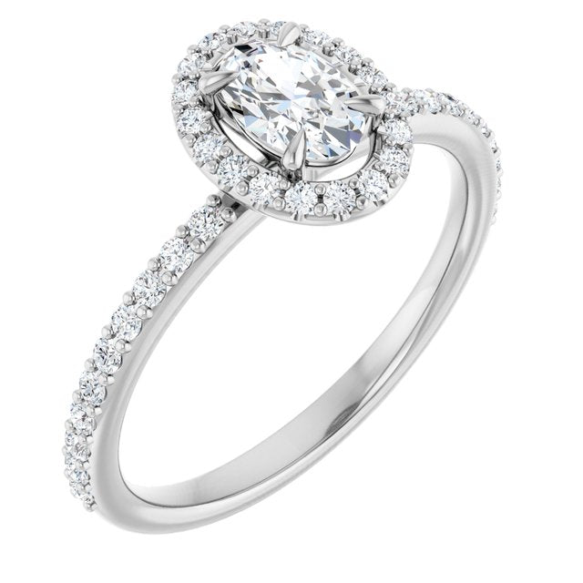 oval-14K White gold