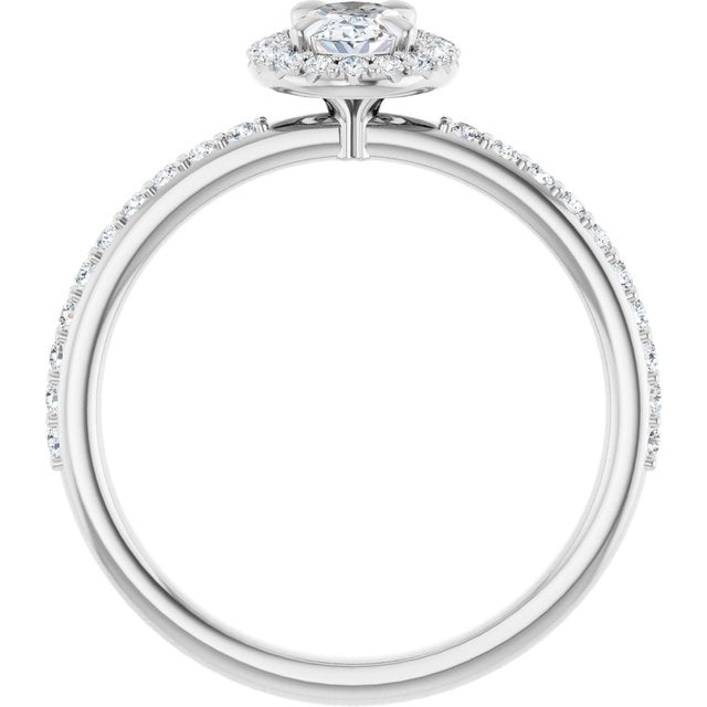 oval-14K White gold