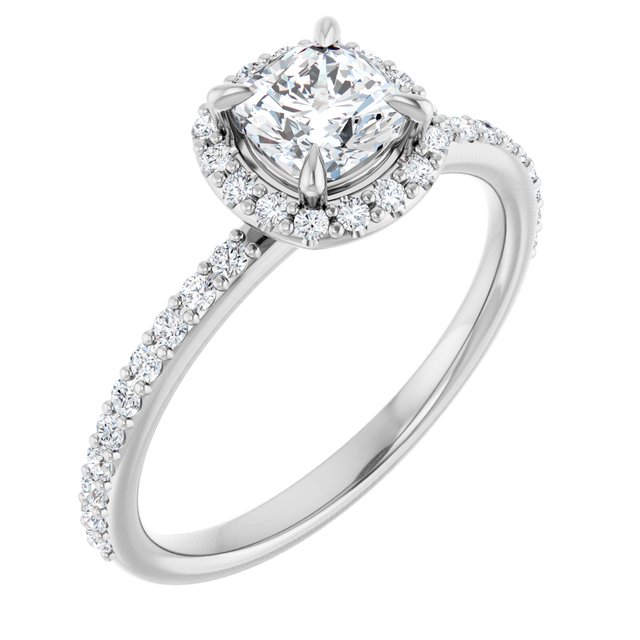 cushion-14K White gold