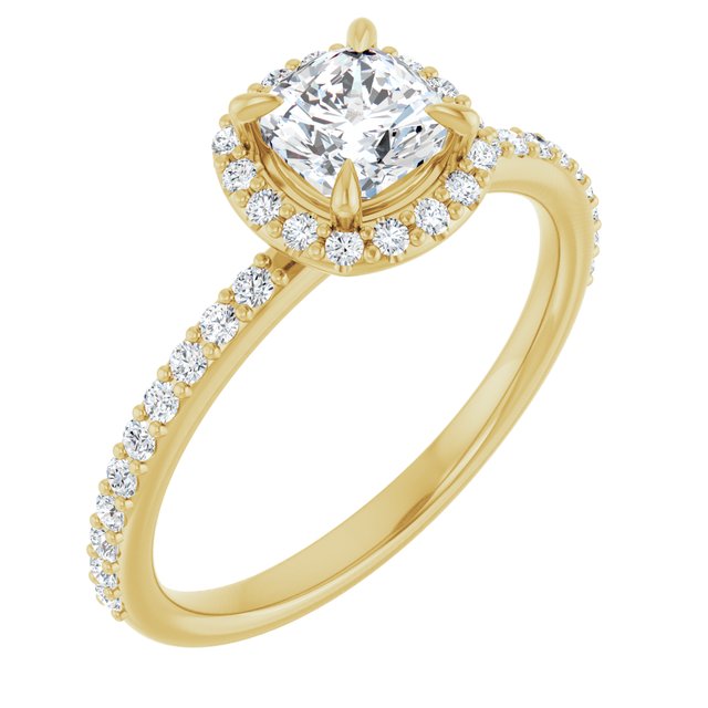 cushion-14K Yellow gold