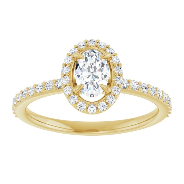 oval-10K Yellow gold