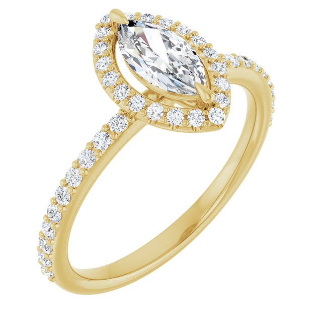 marquise-10K Yellow gold